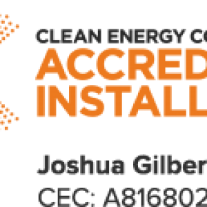 Clean Energy Council Accredited Installer – Joshua Gilbert CEC: A8168029